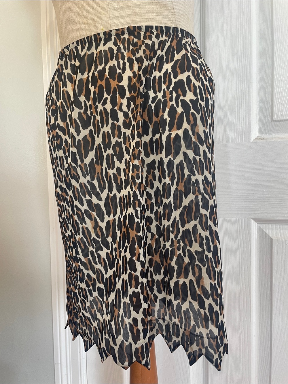 Leopard Print Midi Skirt Brown Black